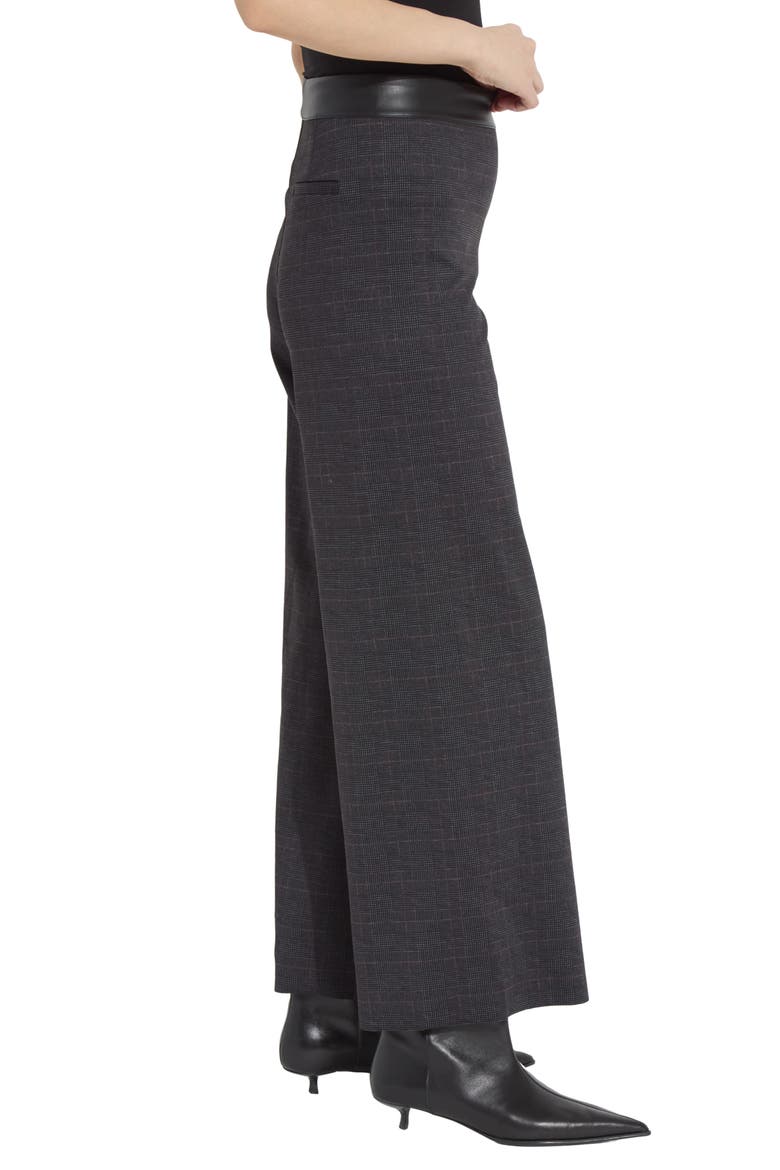 Denver High Waist Ankle Wide Leg Ponte Pants, Alternate, color, MIDNIGHT MANOR PLAID