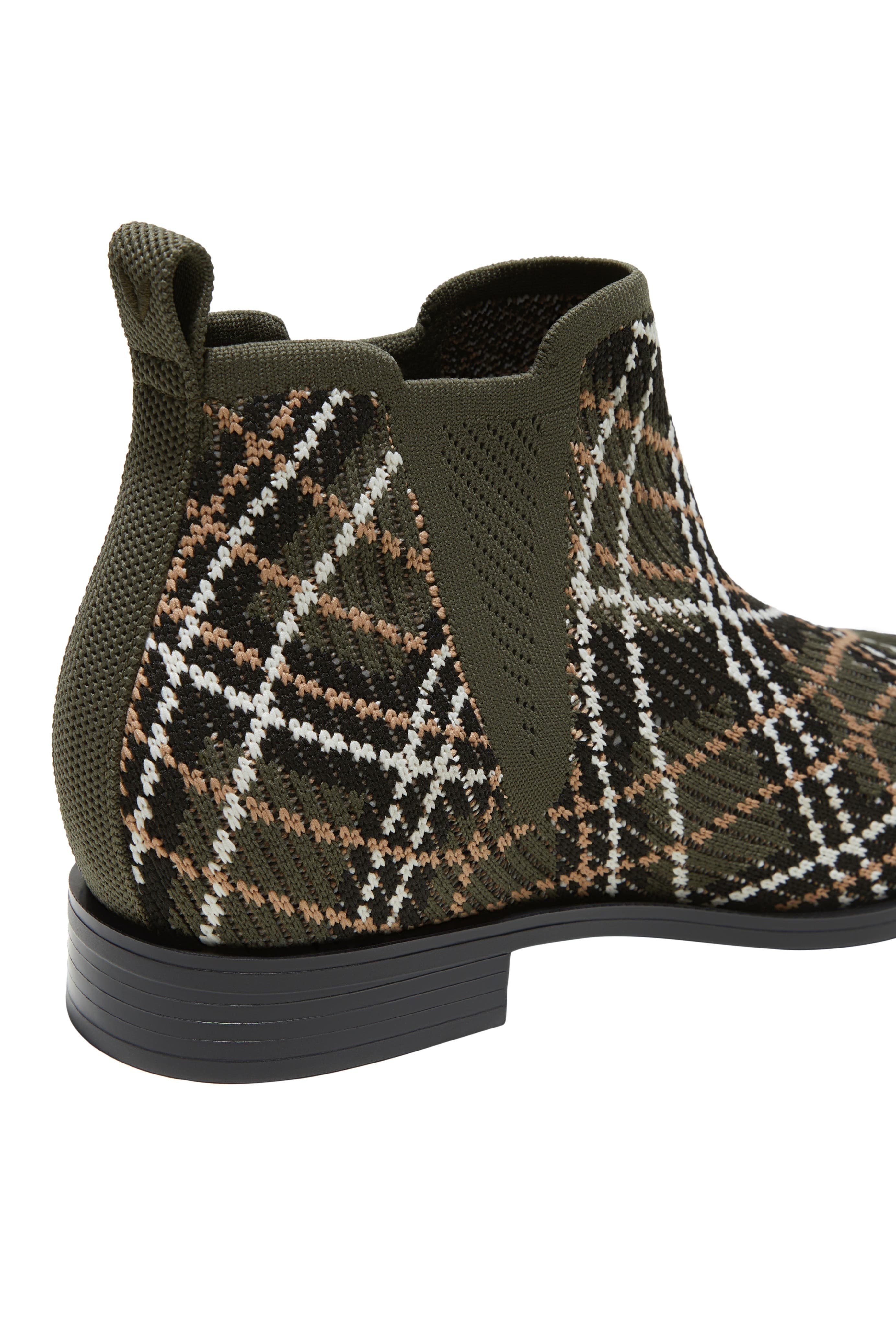 Ryan Slip-On Chelsea Boots, Alternate, color, Dark Olive Lined Plaid