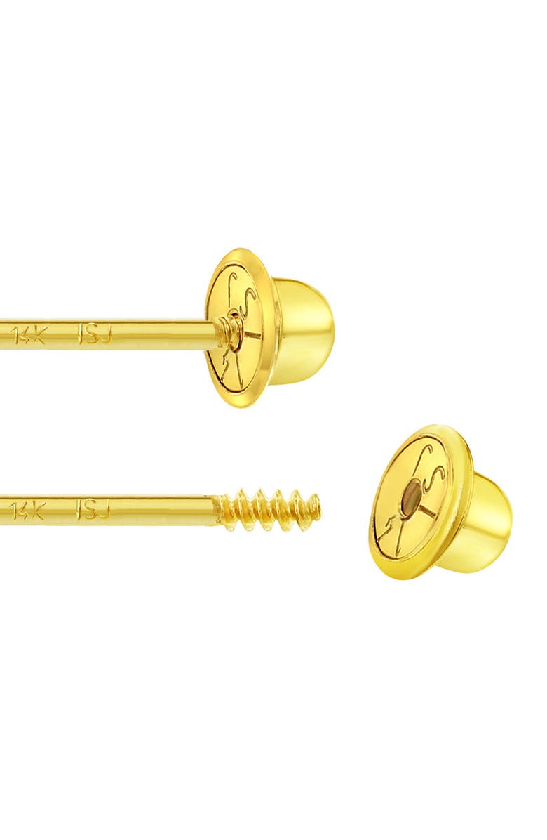 In Season Jewelry 14k Jeweled Flower Earrings, Alternate, color, Gold