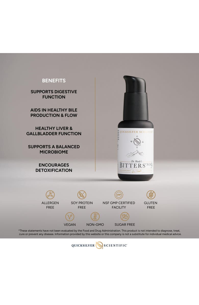 Quicksilver Scientific Bitters No 9 Fast Acting Liposomal Digestive Support Supplement, Alternate, color, NO COLOR