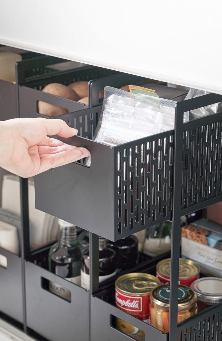 Yamazaki Two-Tier Cabinet Storage Basket, Alternate, color, Black