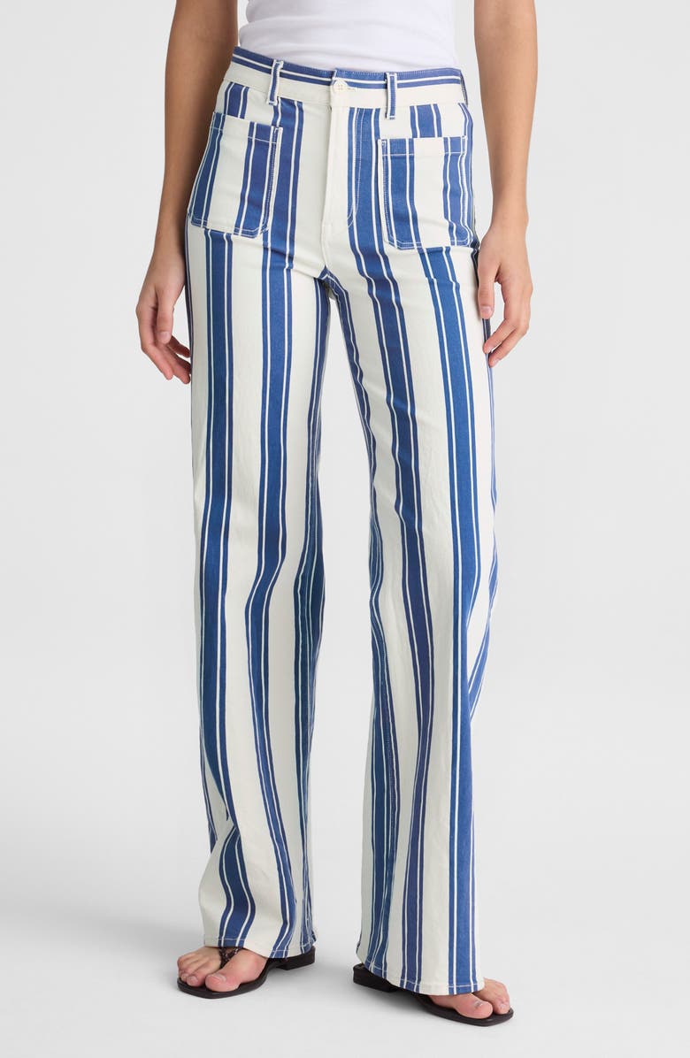 Madewell The Emmy Stripe Patch Pocket Wide Leg Pants, Main, color, Waterfall Stripe