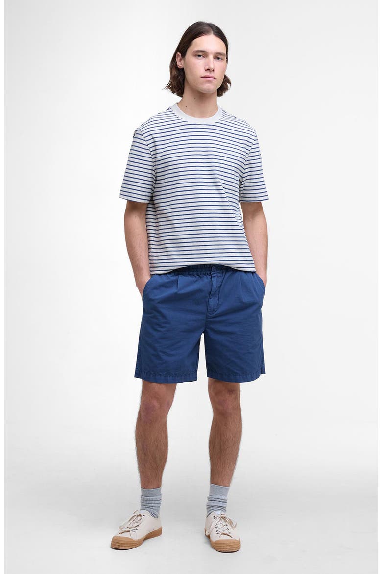 Rickfell Pleated Cotton Ripstop Shorts, Alternate, color, DARK DENIM