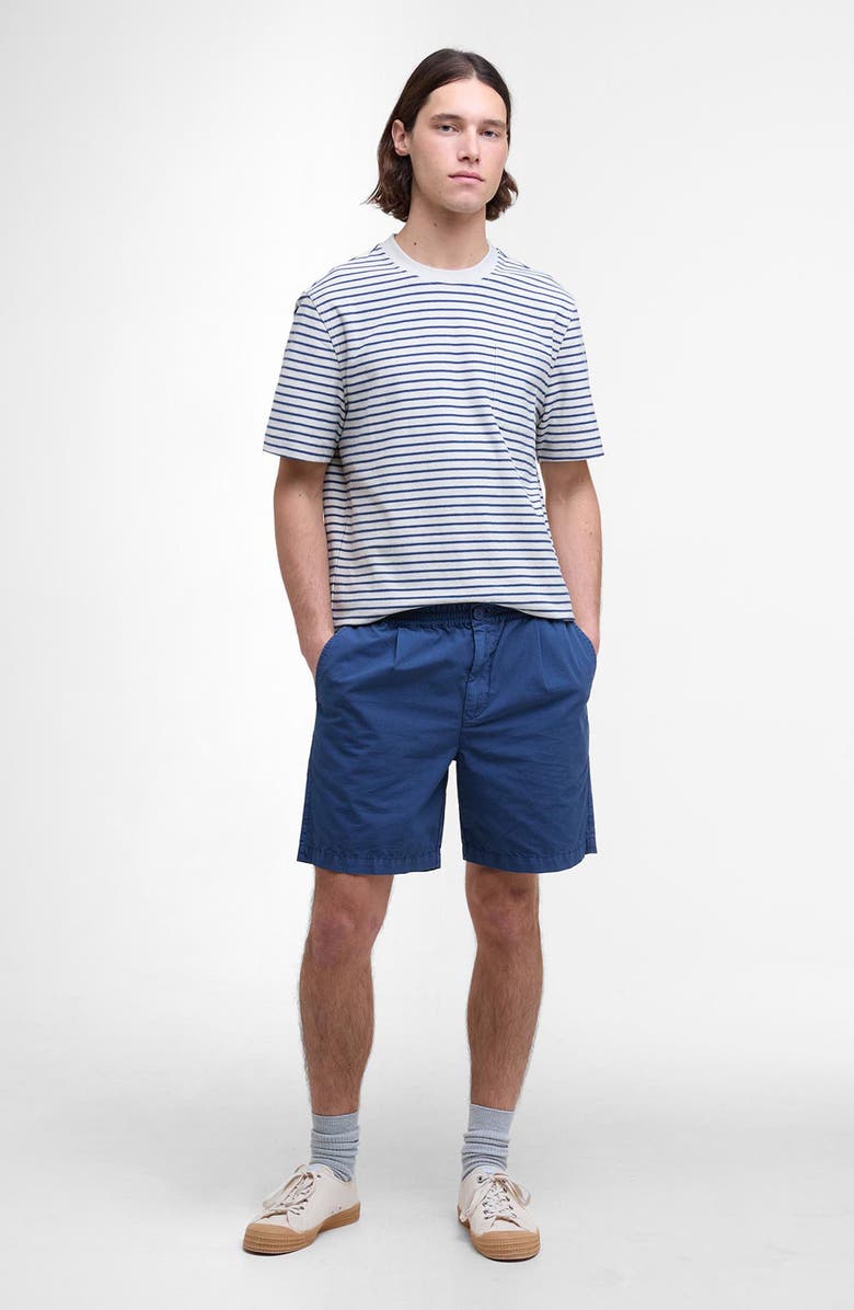 Barbour Rickfell Pleated Cotton Ripstop Shorts, Alternate, color, Dark Denim