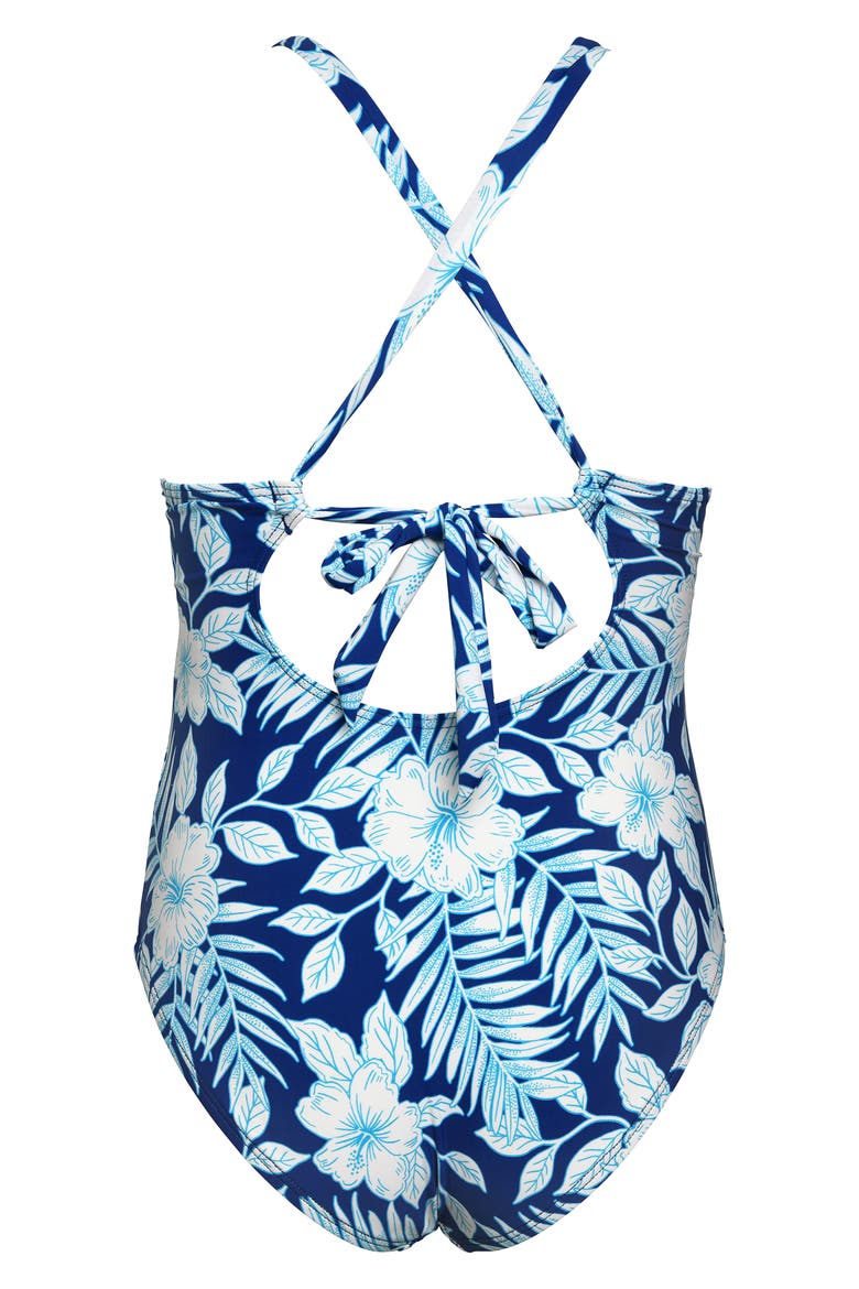 Kids' Lei Cutout One-Piece Swimsuit, Alternate, color, SAILOR BLUE
