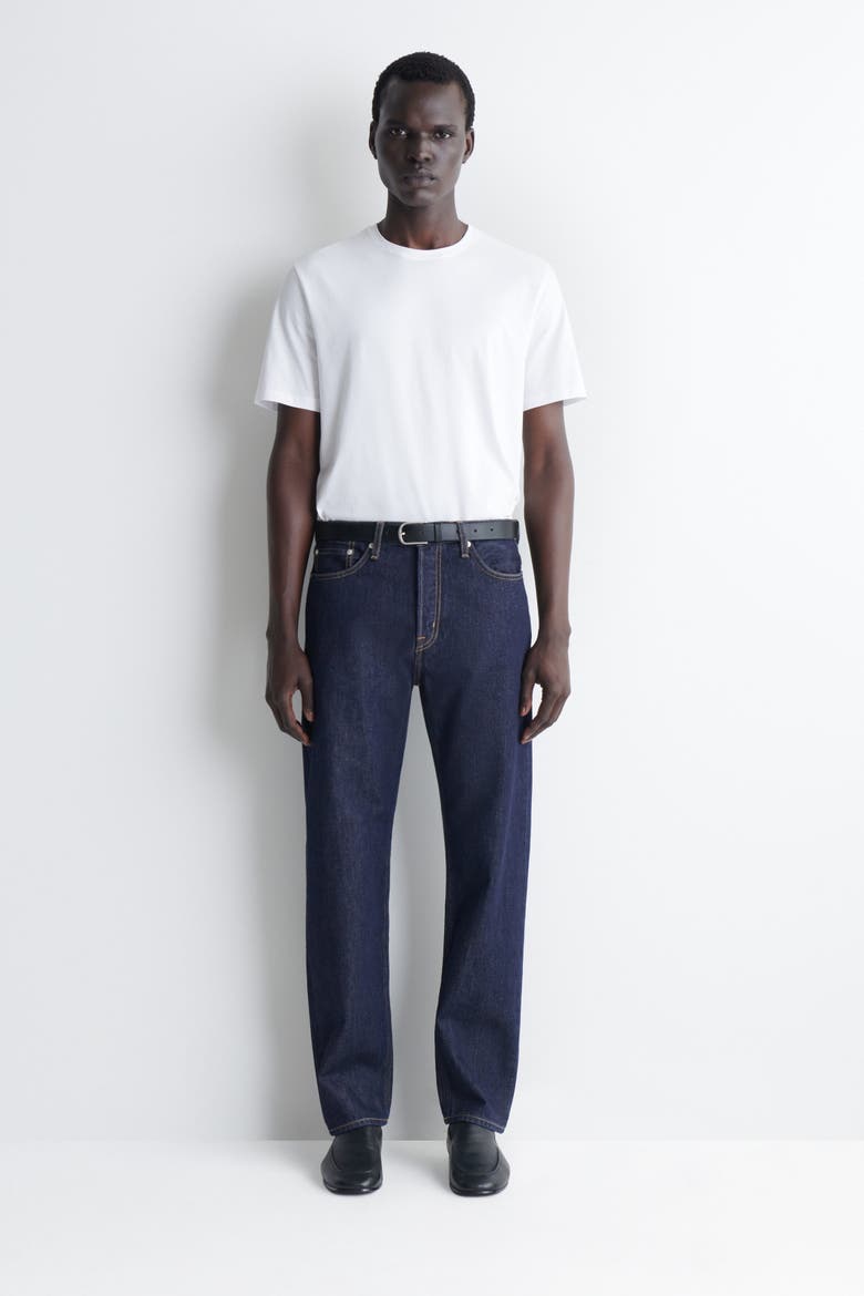 Signature Regular-fit Straight-leg Jeans, Main, color, DARK BLUE
