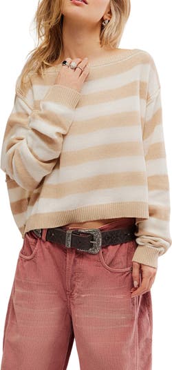 Into the Blue Stripe Crop Sweater