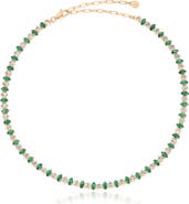 Ettika Dainty Marquise Cubic Zirconia Tennis Necklace