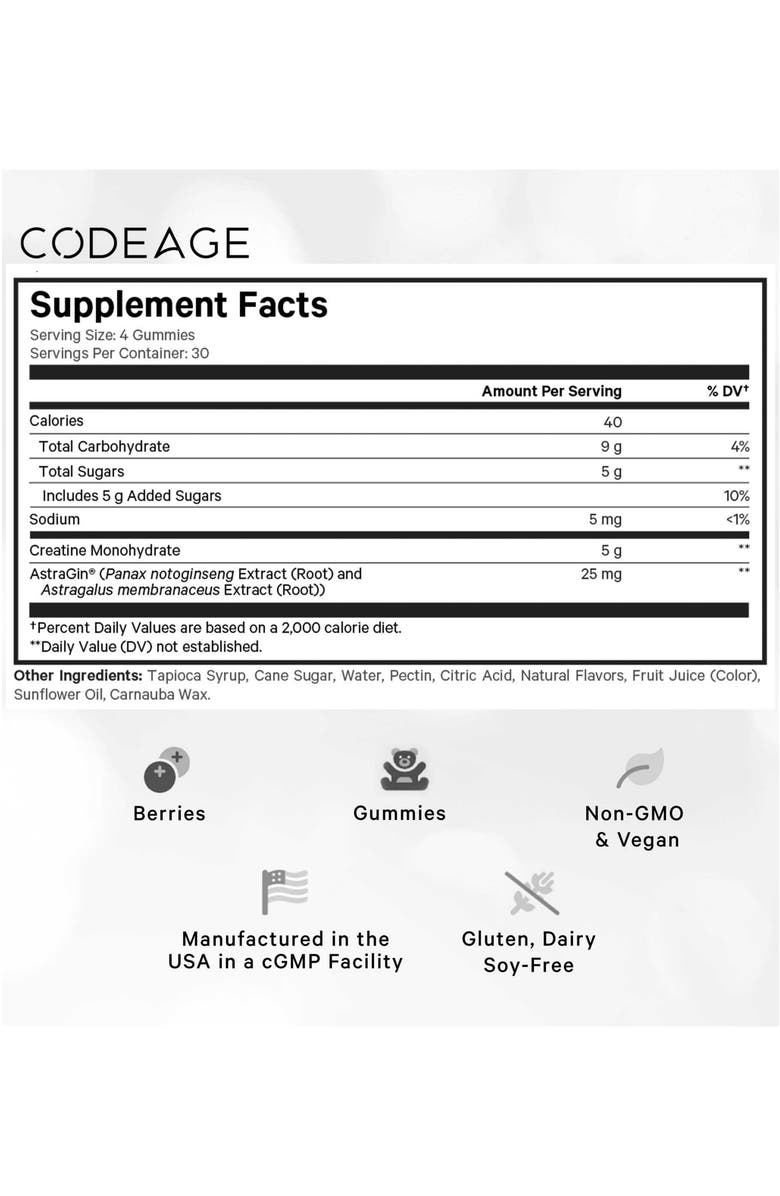 Codeage Creatine Monohydrate Gummies 5000 mg, Alternate, color,