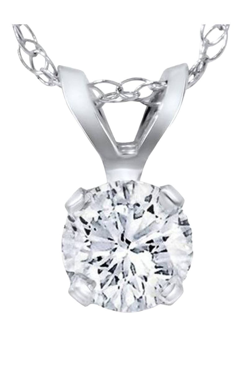 Bliss Diamond 3/4ct Lab Grown Diamond Round Solitaire Pendant 14K Gold Necklace, Main, color, 14K White Gold