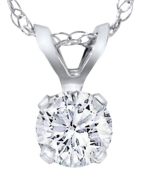 3/4ct Lab Grown Diamond Round Solitaire Pendant 14K Gold Necklace