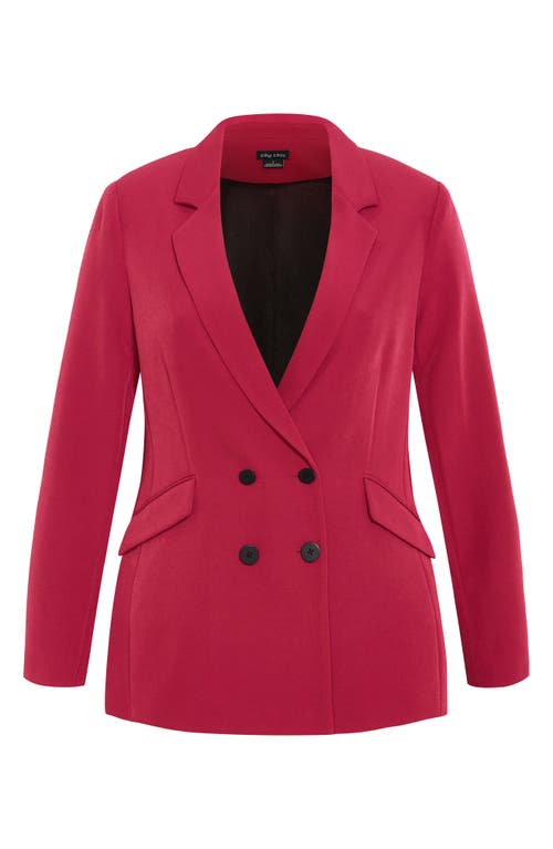 City Chic Alexis Oversize Double Breasted Blazer In Pink