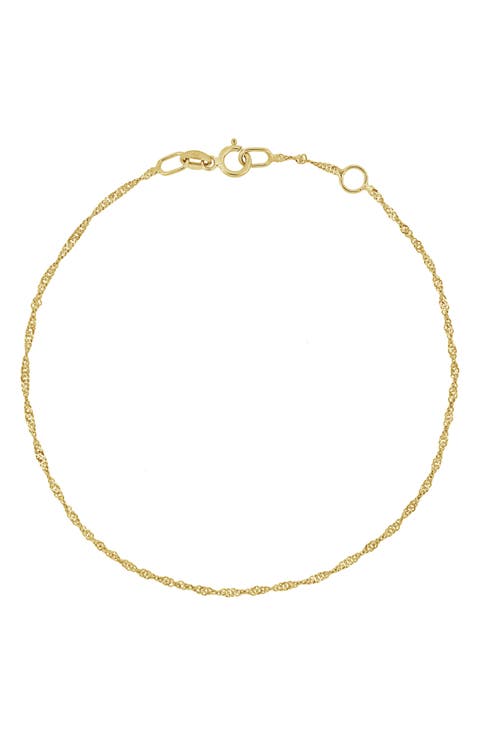 14K Gold Twisted Chain Bracelet