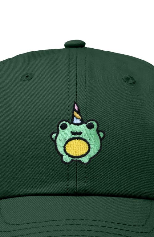 Dalix Froggy Unicorn Embroidered Cap In Dark Green