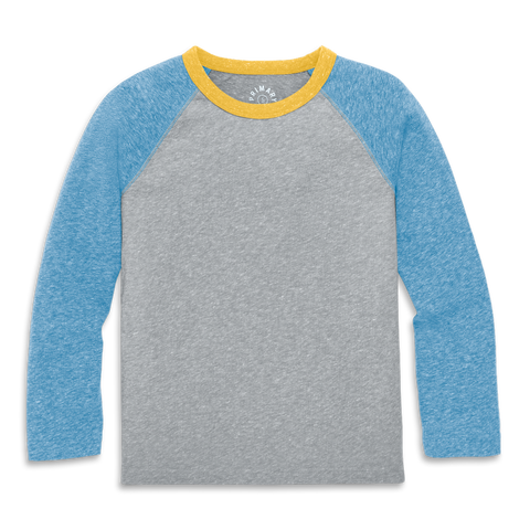 Kids Heathered Long Sleeve Baseball Tee