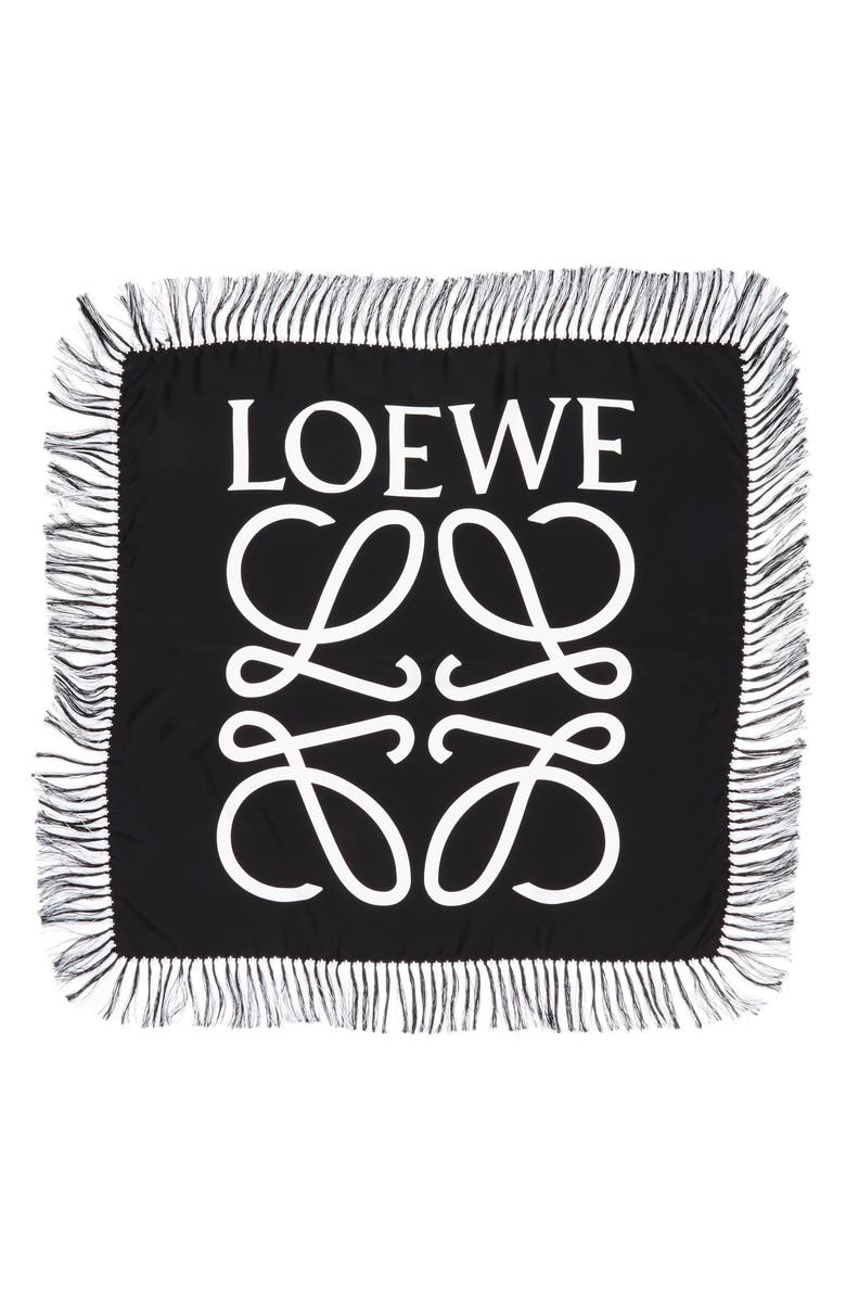 Loewe Anagram Silk Scarf, Alternate, color, 