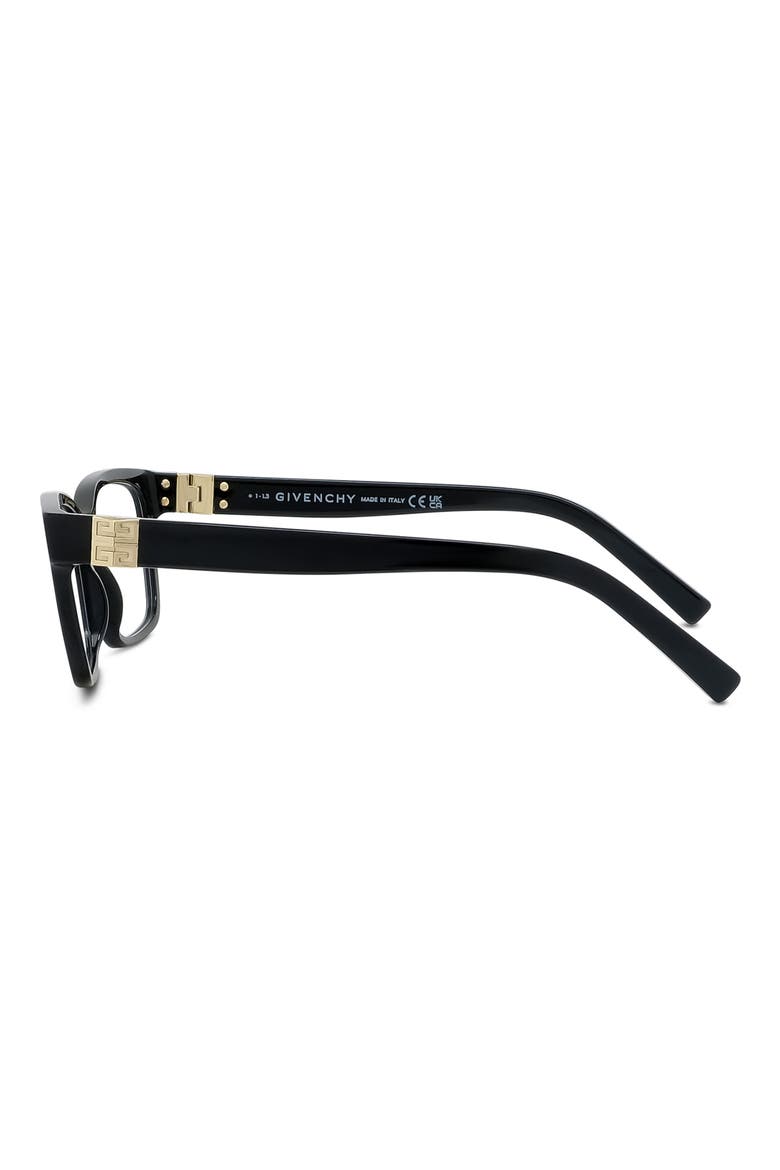 4G 52mm Rectangular Optical Glasses, Alternate, color, SHINY BLACK