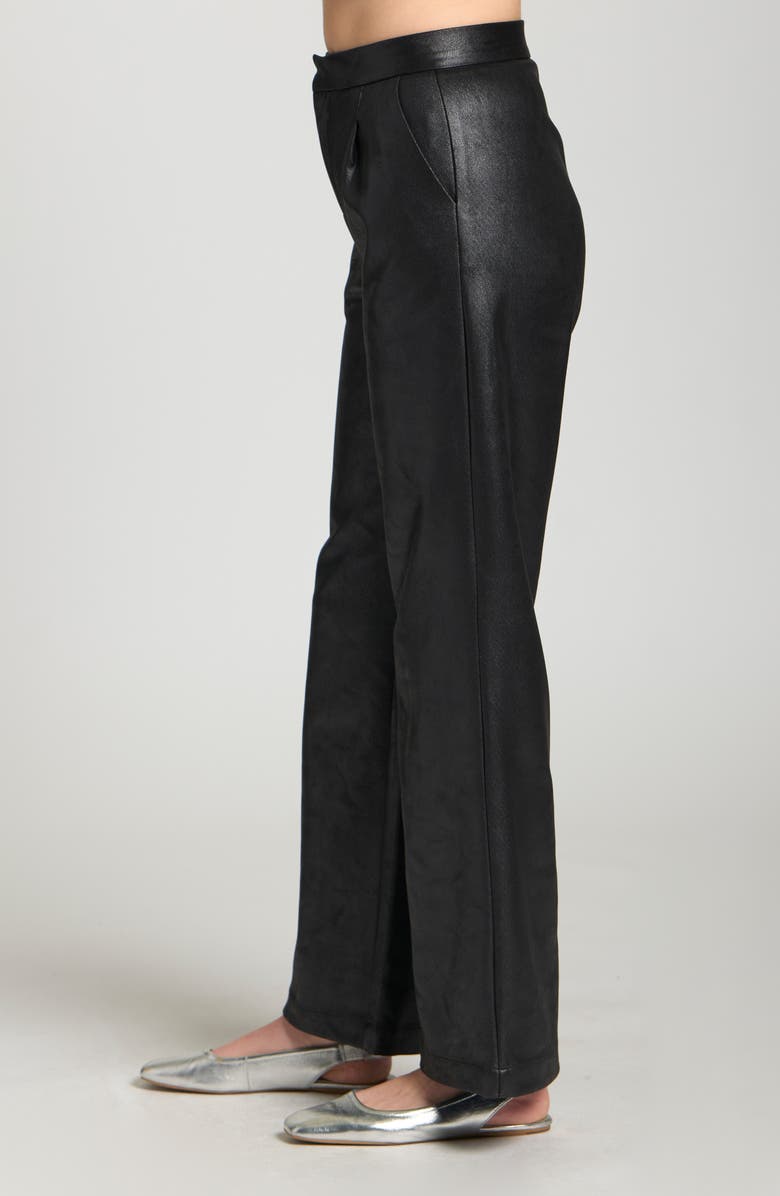 APNY Pleated Faux Leather Wide Leg Pants, Alternate, color, 