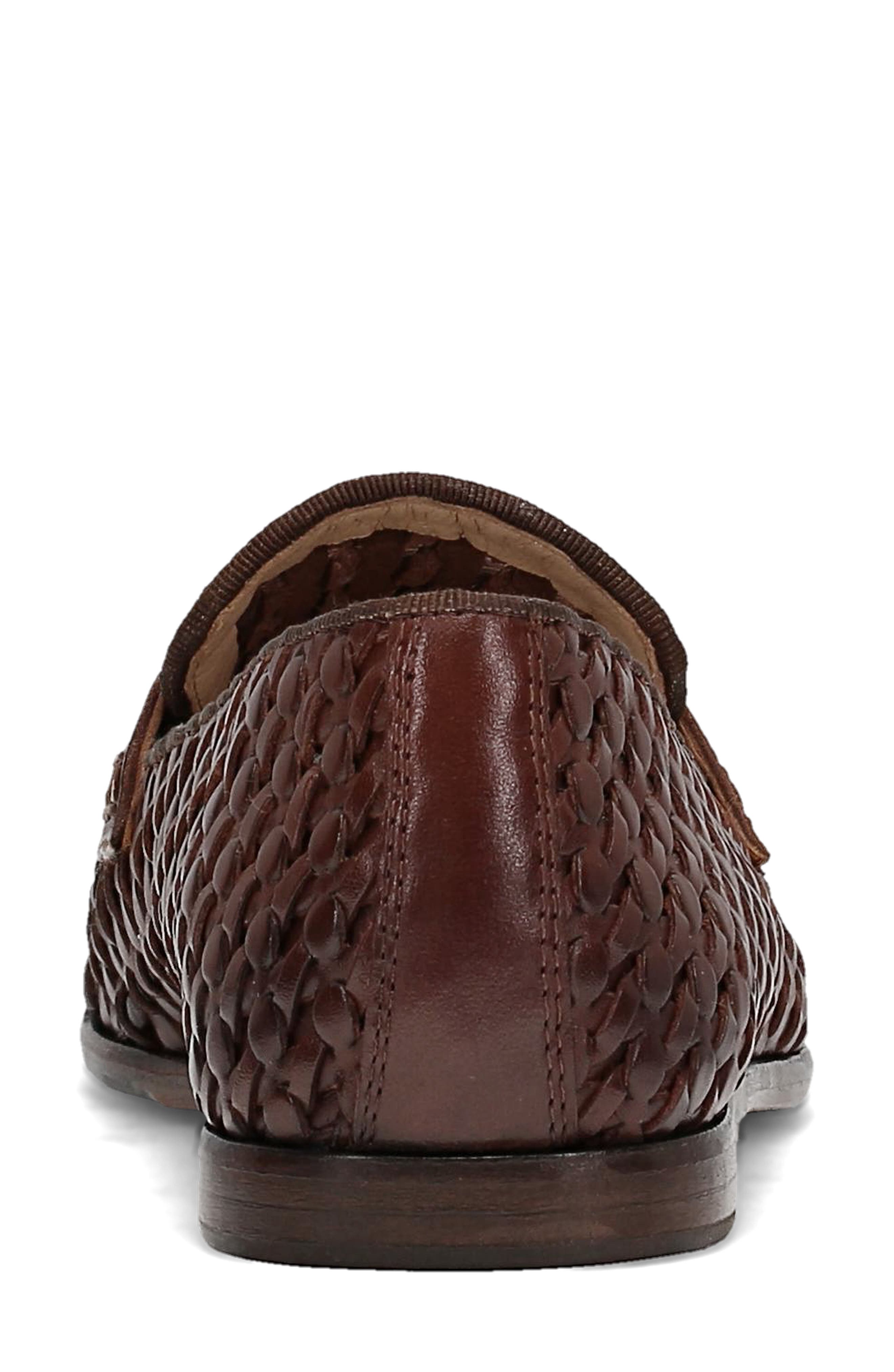 Frye Faith Woven Penny Loafer, Alternate, color, Dark Brown