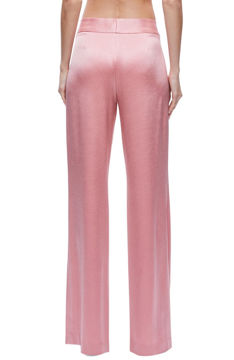Alice + Olivia Satin Slit Hem Bootcut Pants, Alternate, color, 