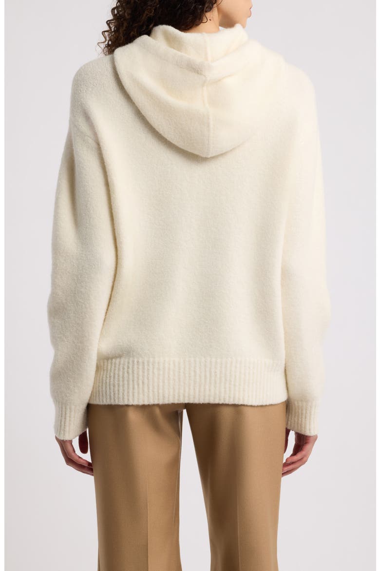 Merino Wool & Cashmere Blend Boucle Hoodie, Alternate, color, CREAM