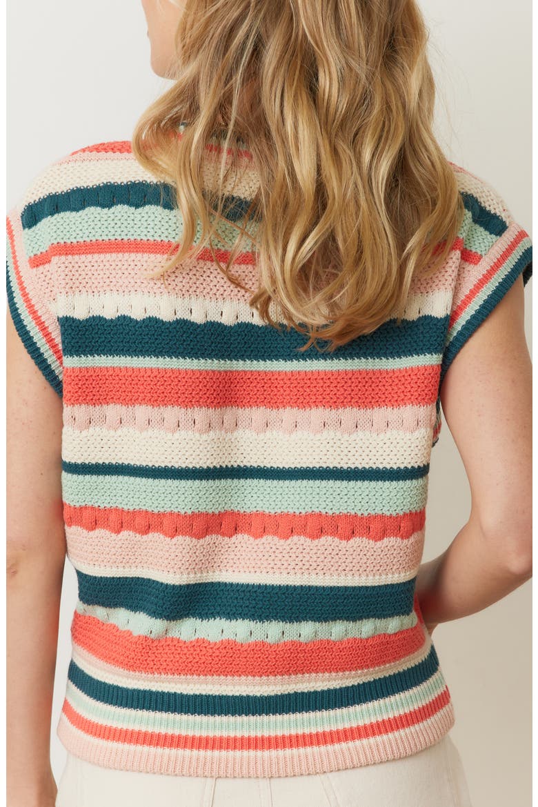 Rory Stripe Open Knit Sweater Vest, Alternate, color, MULTI STRIPE