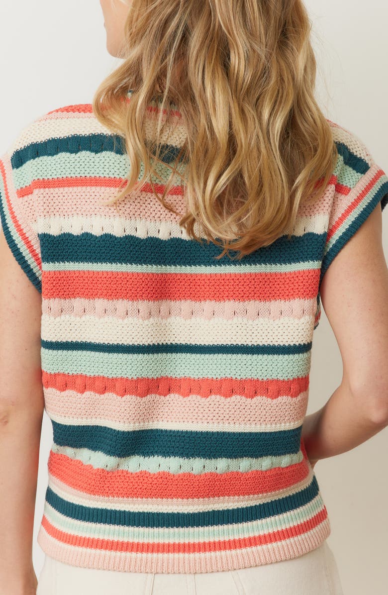 Marine Layer Rory Stripe Open Knit Sweater Vest, Alternate, color, Multi Stripe