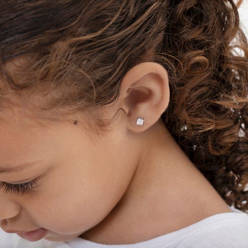 In Season Jewelry My First Princess Solitaire Earrings In Silver