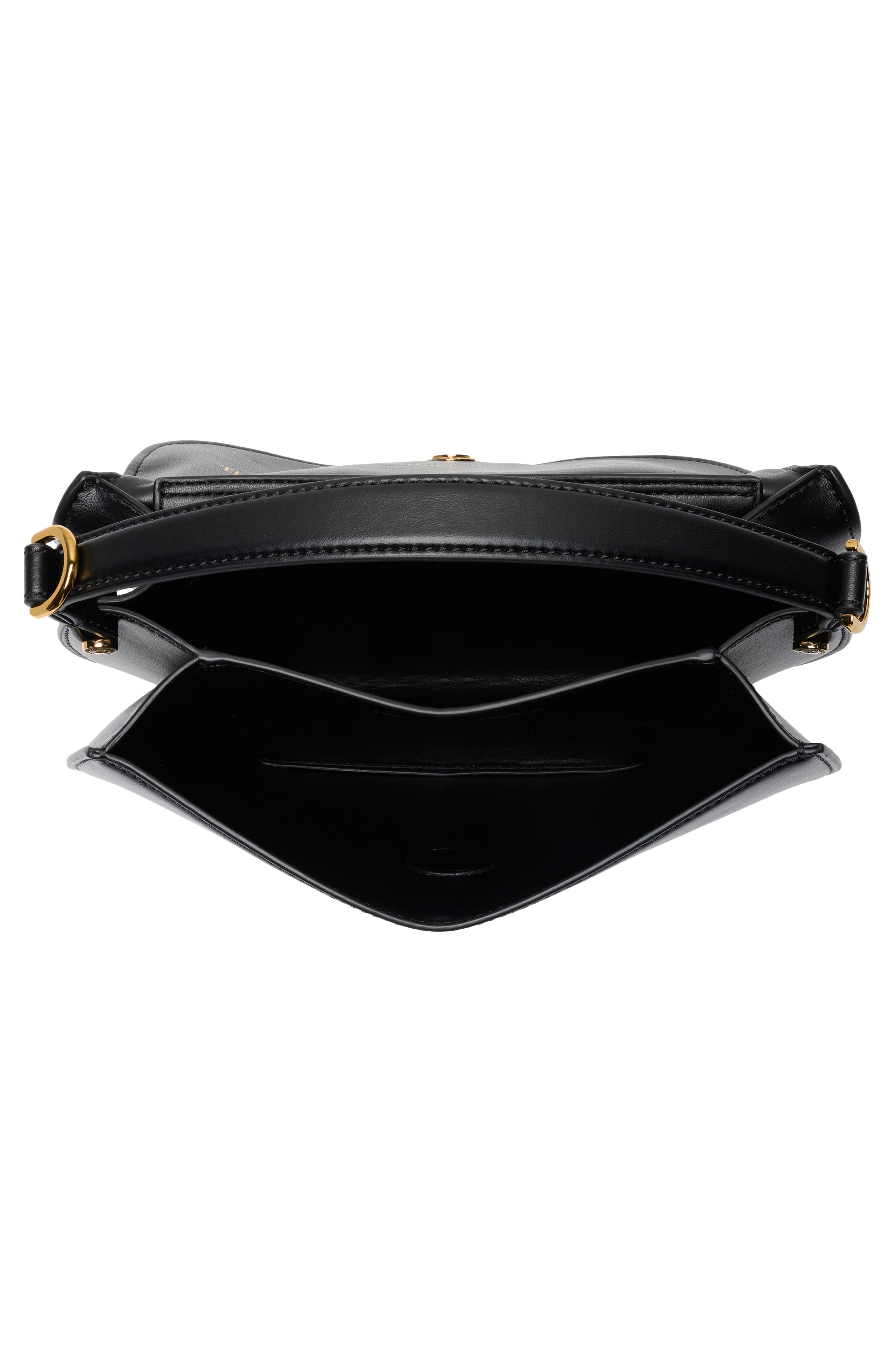 Jocelina Leather Shoulder Bag, Alternate, color, BLACK/ GOLD