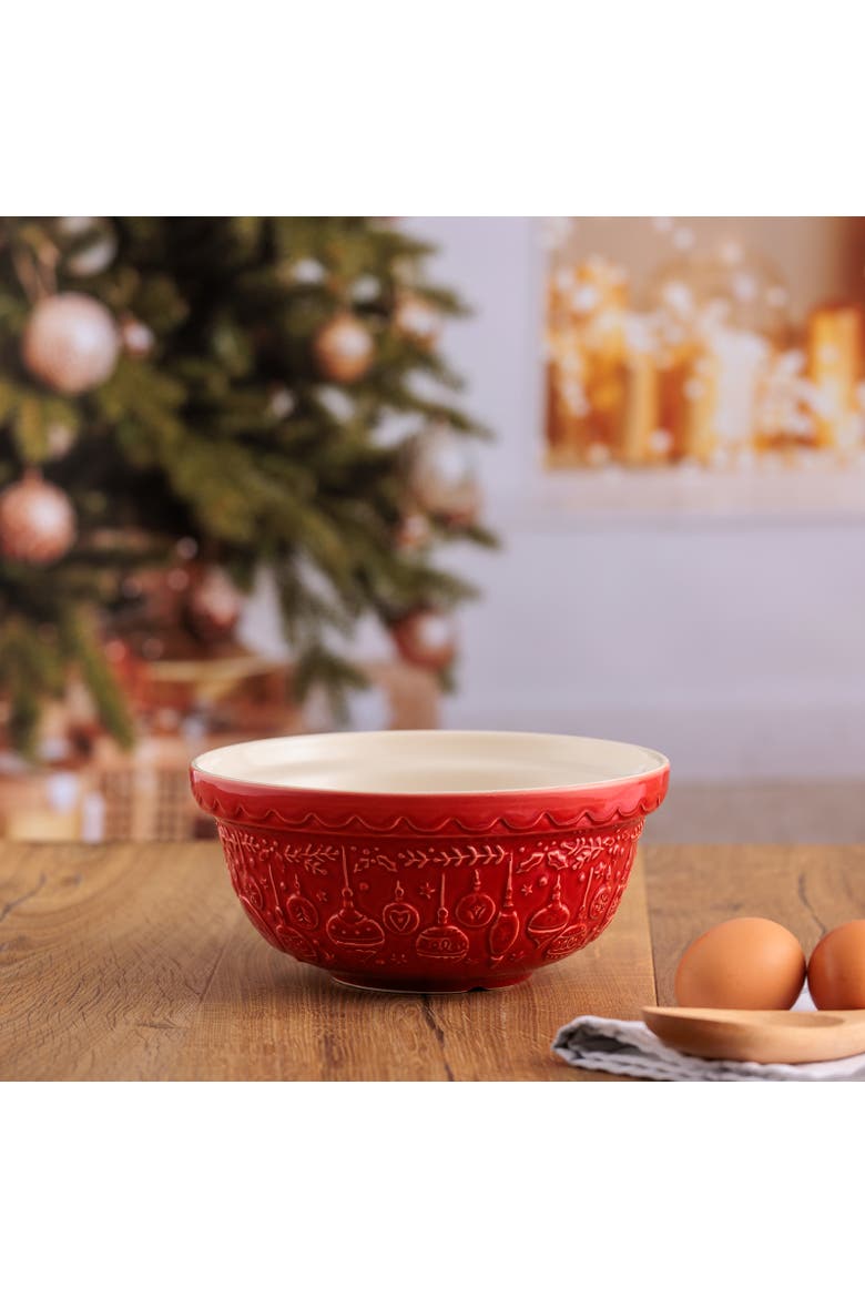 Deck The Halls Size 30 Red Mixing Bowl, 1.15 Quart, Alternate, color, Red