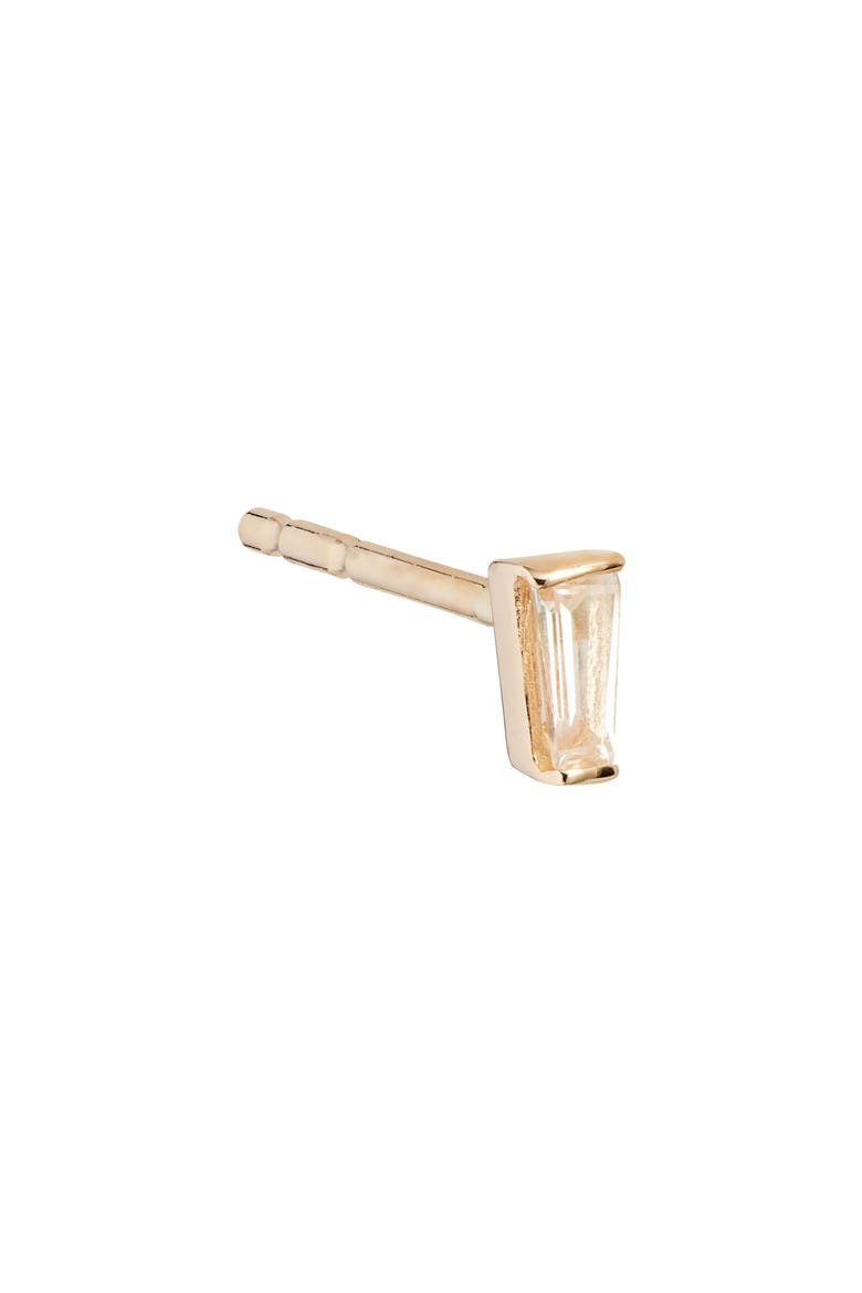 Cléo Tapered Baguette Stud Earring, Main, color, YELLOW GOLD
