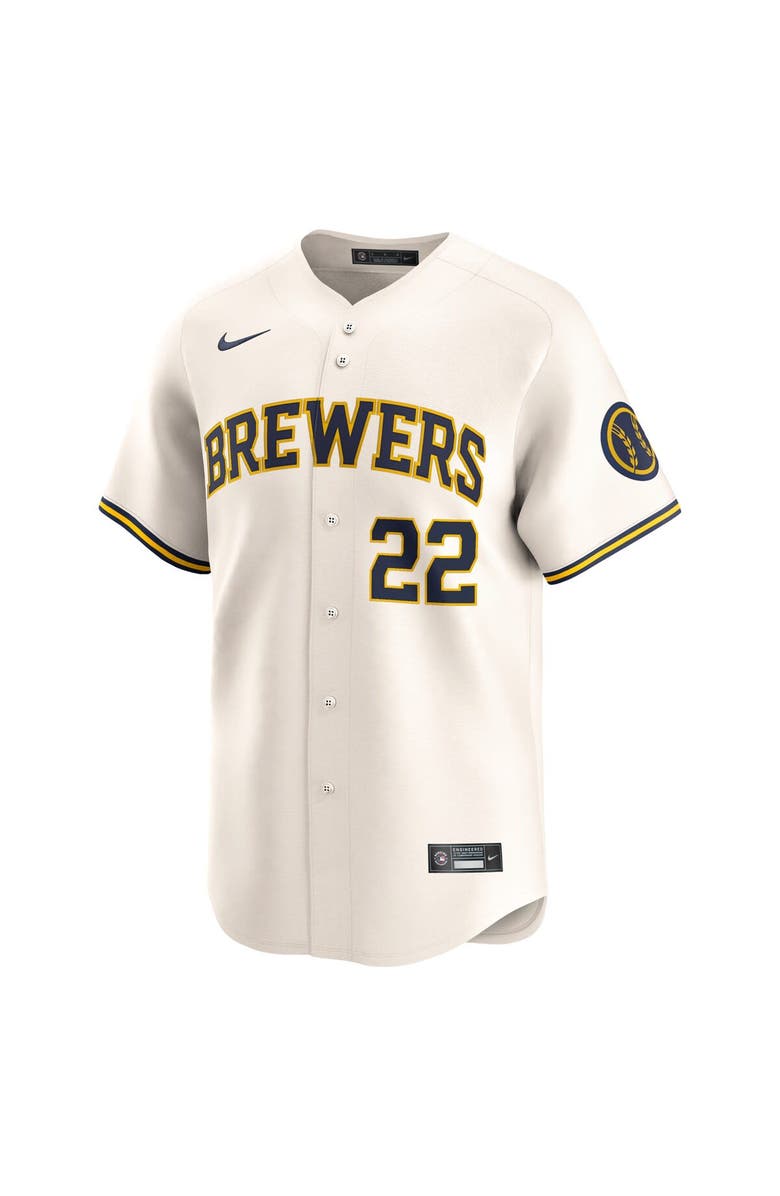 Nike Men's Nike Christian Yelich Cream Milwaukee Brewers Home Limited Player Jersey, Alternate, color, Cream