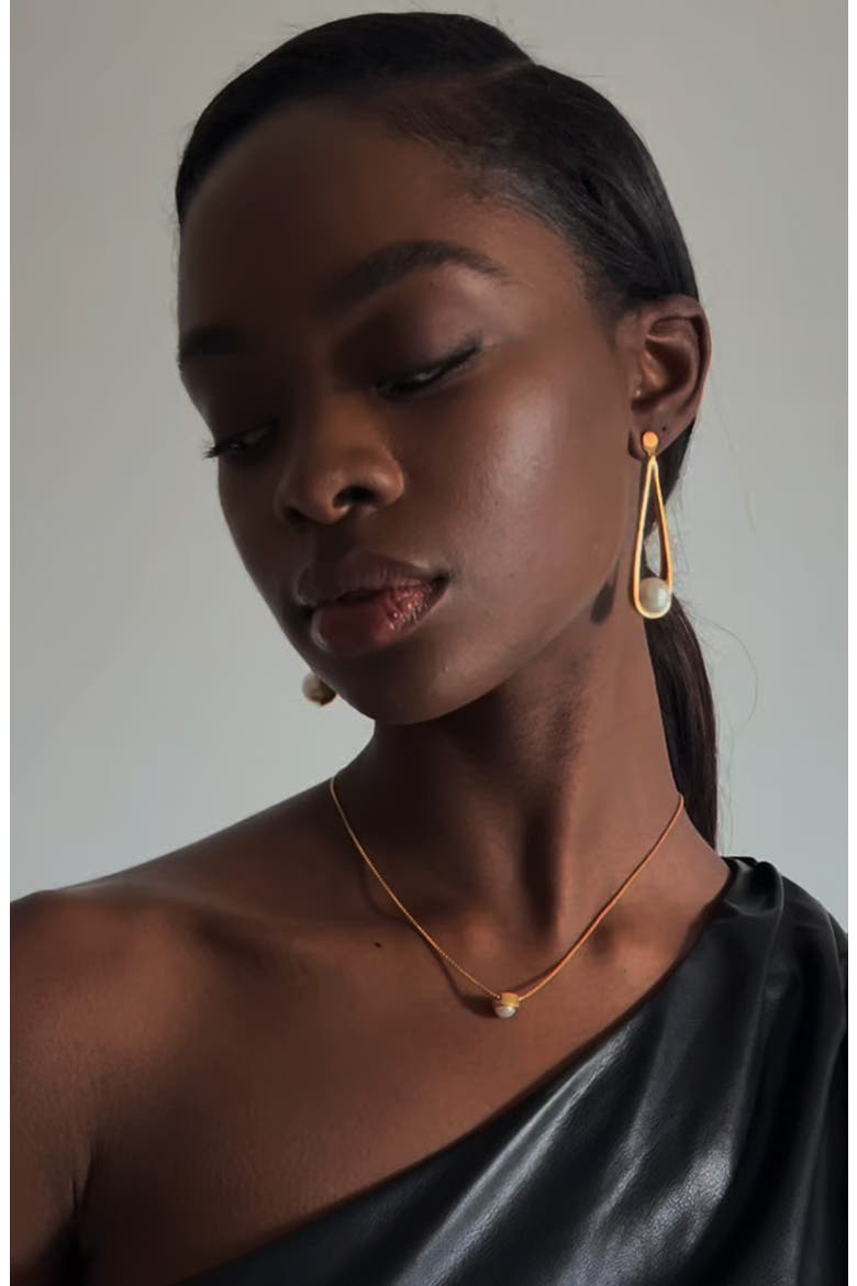 Ipanema Drop Earrings, Alternate, color, PEARL/ GOLD