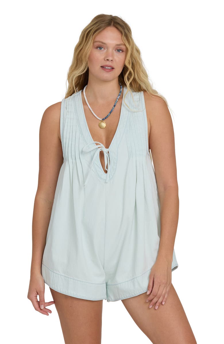 Billabong June Saltwashed Romper, Alternate, color, Clearwater