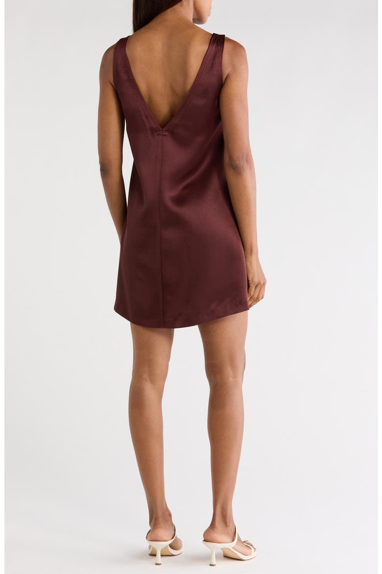Heavy Satin Shift Dress, Alternate, color, RAISIN