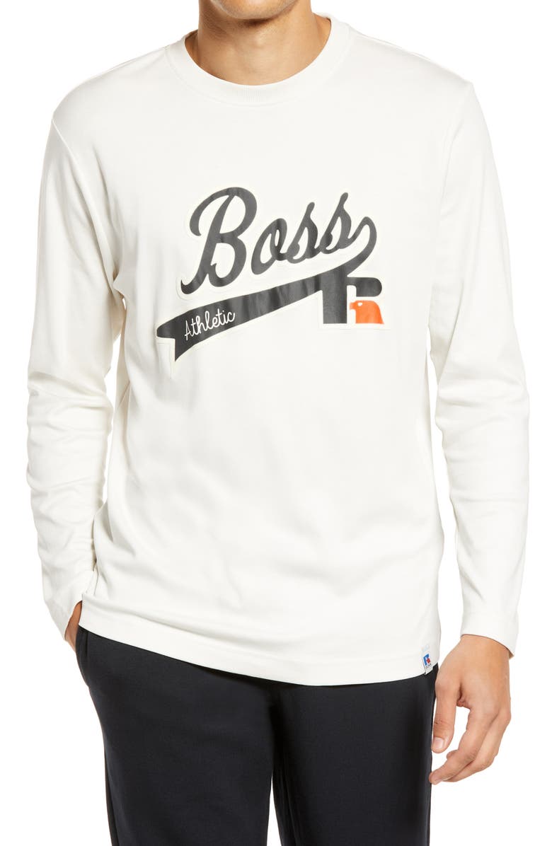 BOSS HUGO BOSS x Russell Athletic Ra Long Sleeve Logo Graphic Tee, Main, color, 