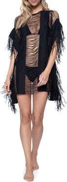 PQ SWIM Monique Draped Fringe Cover-Up Dress