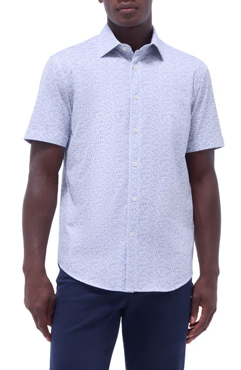 Miles OoohCotton® Abstract Print Short Sleeve Button-Up Shirt