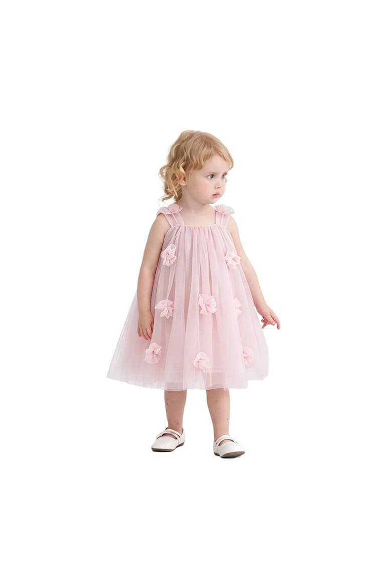 Flower-Embellished Tulle Dress, Alternate, color, Pink