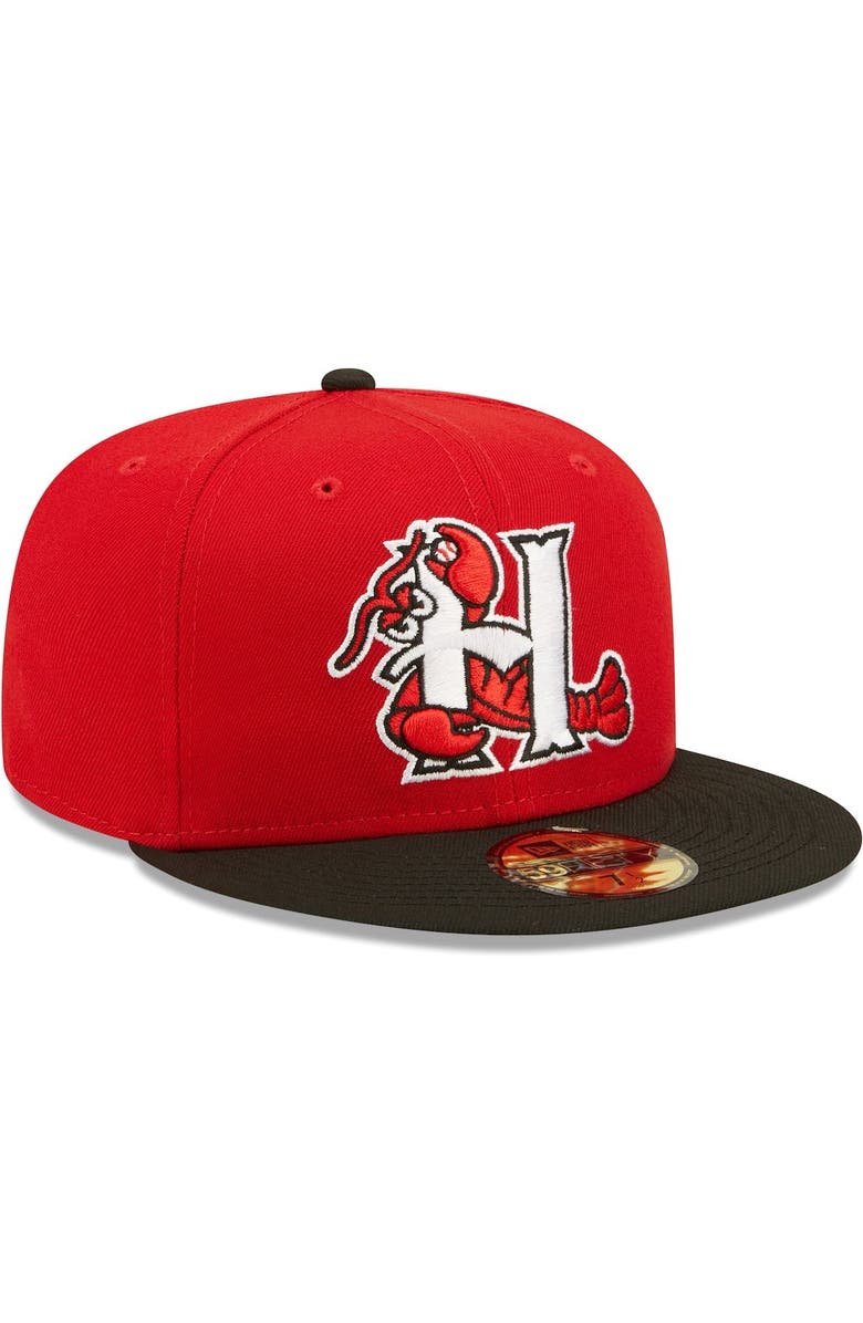 New Era Men's New Era Red Hickory Crawdads Authentic Collection Team Home 59FIFTY Fitted Hat, Alternate, color, Red