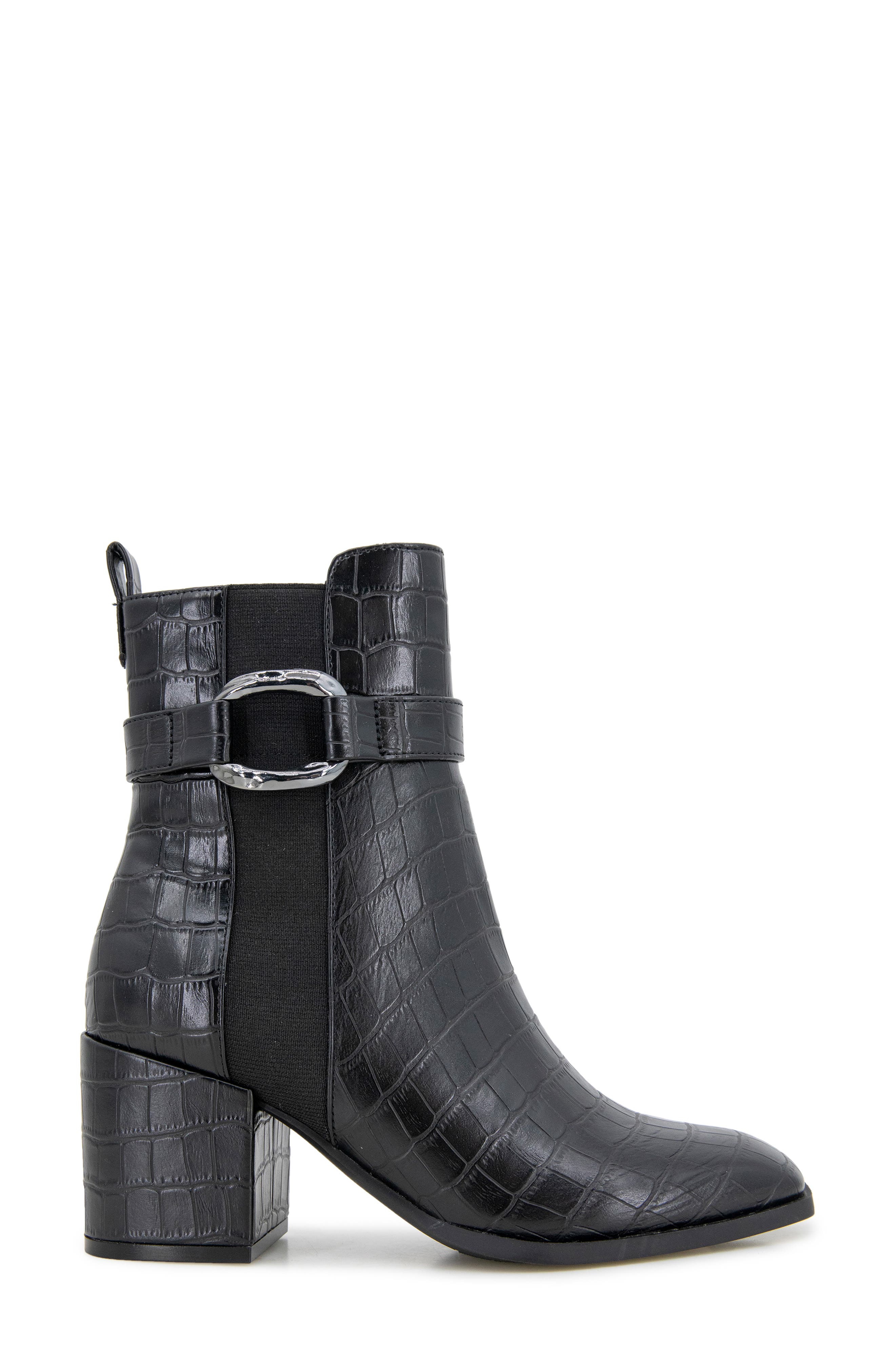 Reaction Kenneth Cole Emerson Block Heel Bootie, Alternate, color, Black Croco