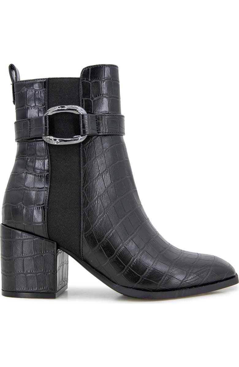 Reaction Kenneth Cole Emerson Block Heel Bootie, Alternate, color, Black Croco