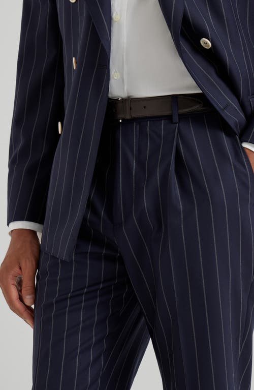 Brunello Cucinelli Linen-cotton-blend Stripe Leisure Trousers In Multi