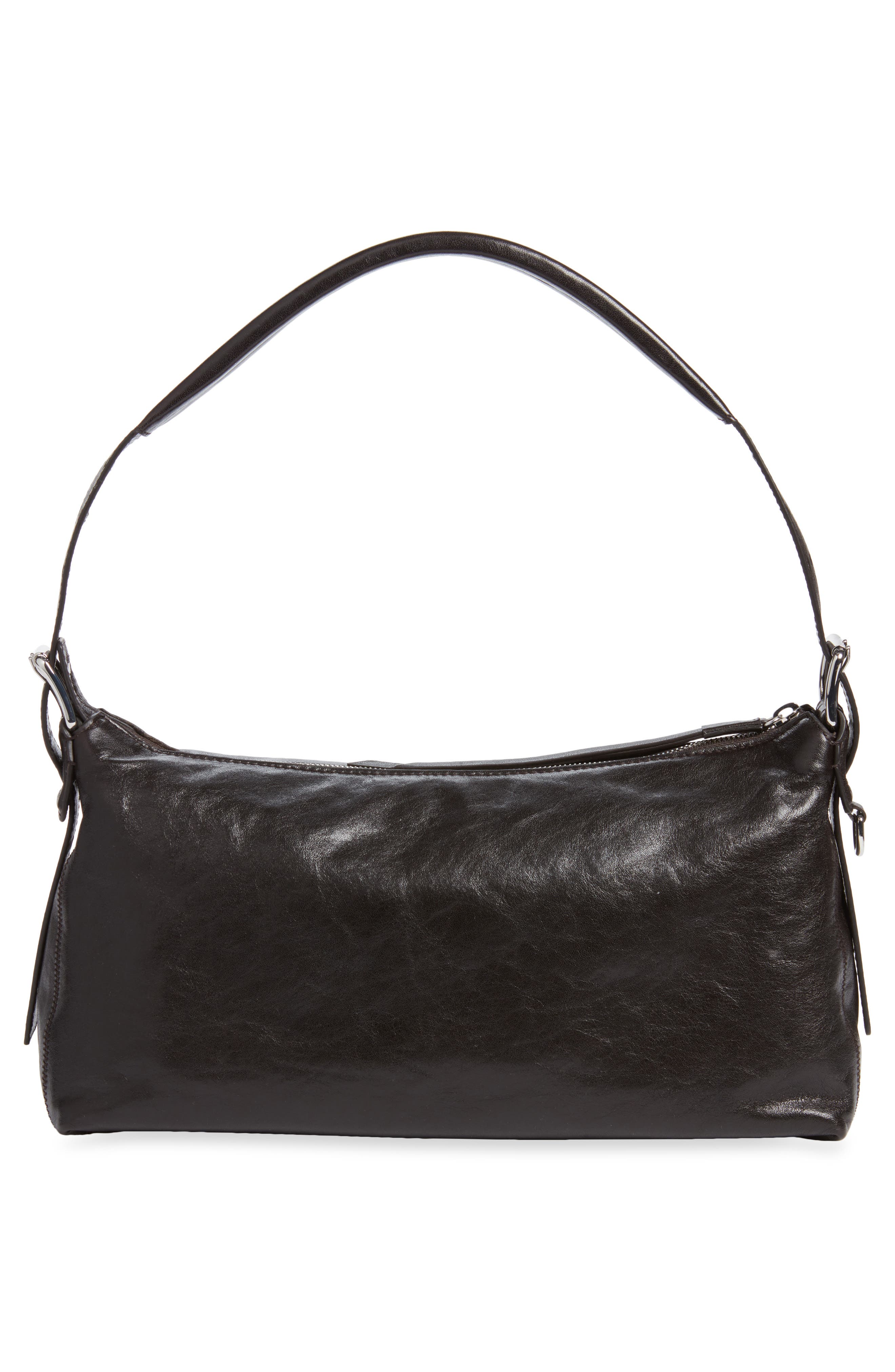 Belted Baguette Bag, Alternate, color, DARK CHOCOLATE