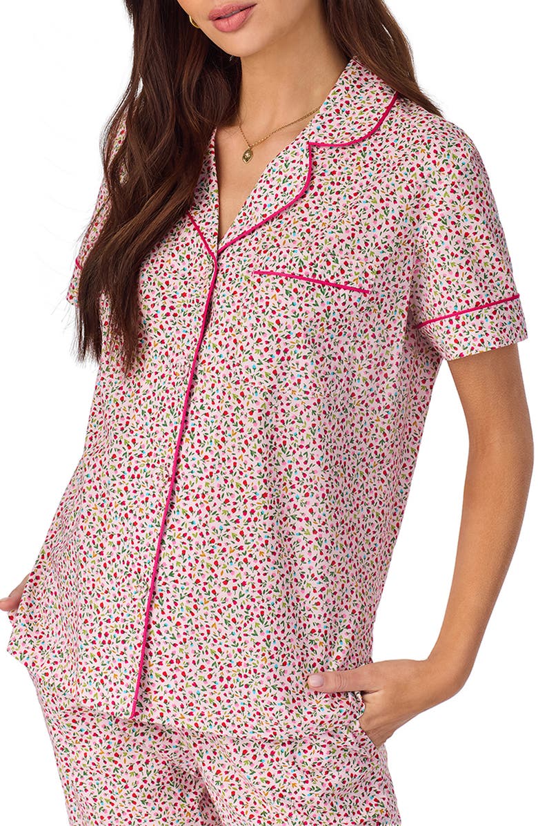 BedHead Pajamas Print Organic Cotton Jersey Crop Pajamas, Alternate, color, 