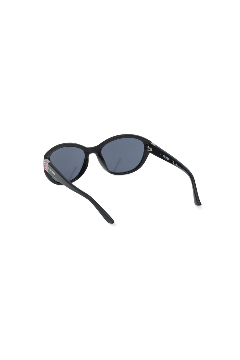 Oval Acetate Sunglasses, Alternate, color, Shiny Black / Smoke