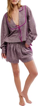 Free People Close to Home Cotton Flannel Short Pajamas