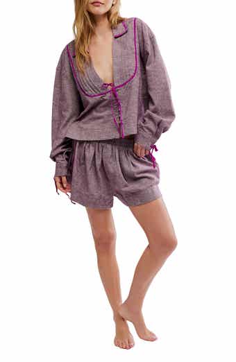 Free People Close to Home Cotton Flannel Short Pajamas