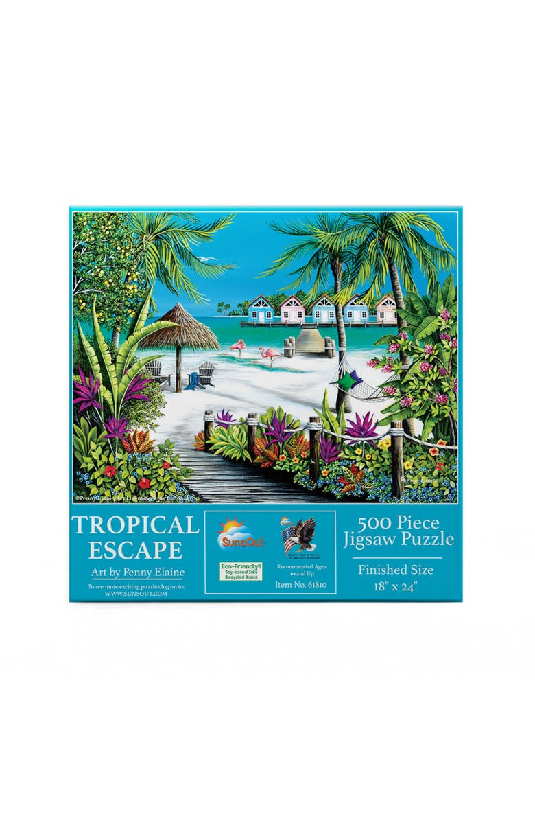 Sunsout Tropical Escape 500 piece Jigsaw Puzzle for Adults, Alternate, color, Multicolor