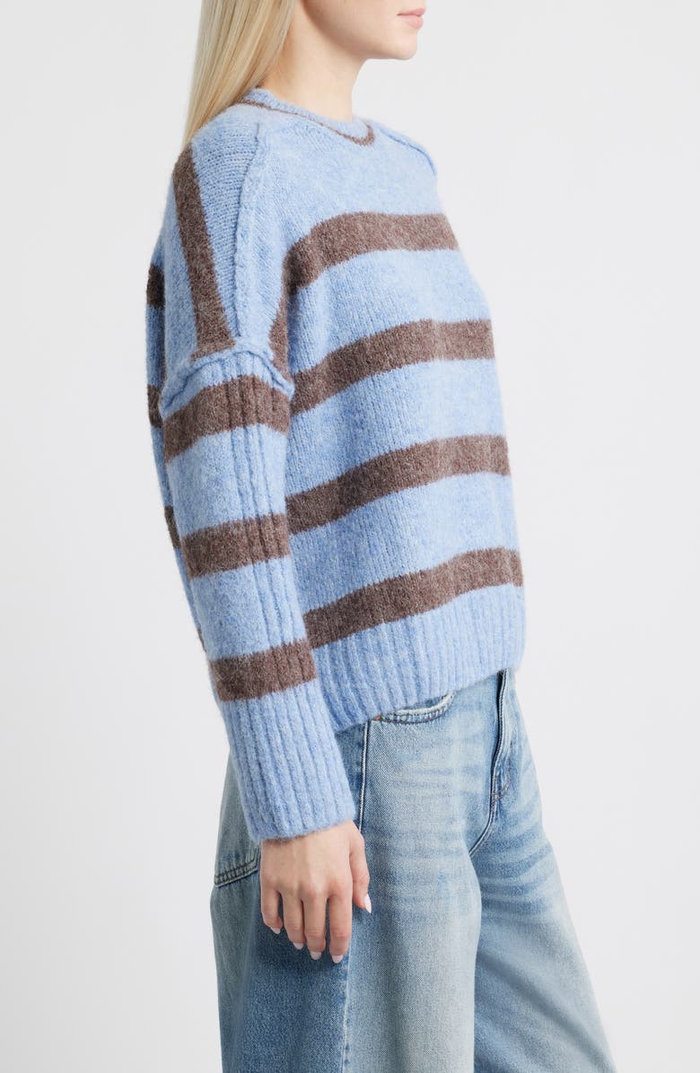 BDG Urban Outfitters Oslo Stripe Crewneck Sweater, Alternate, color, Blue Stripe